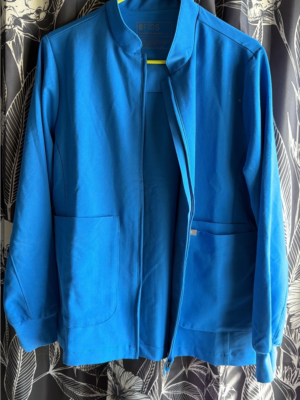 FIGS Galaxy  Blue Zip-Front Medical Jacket